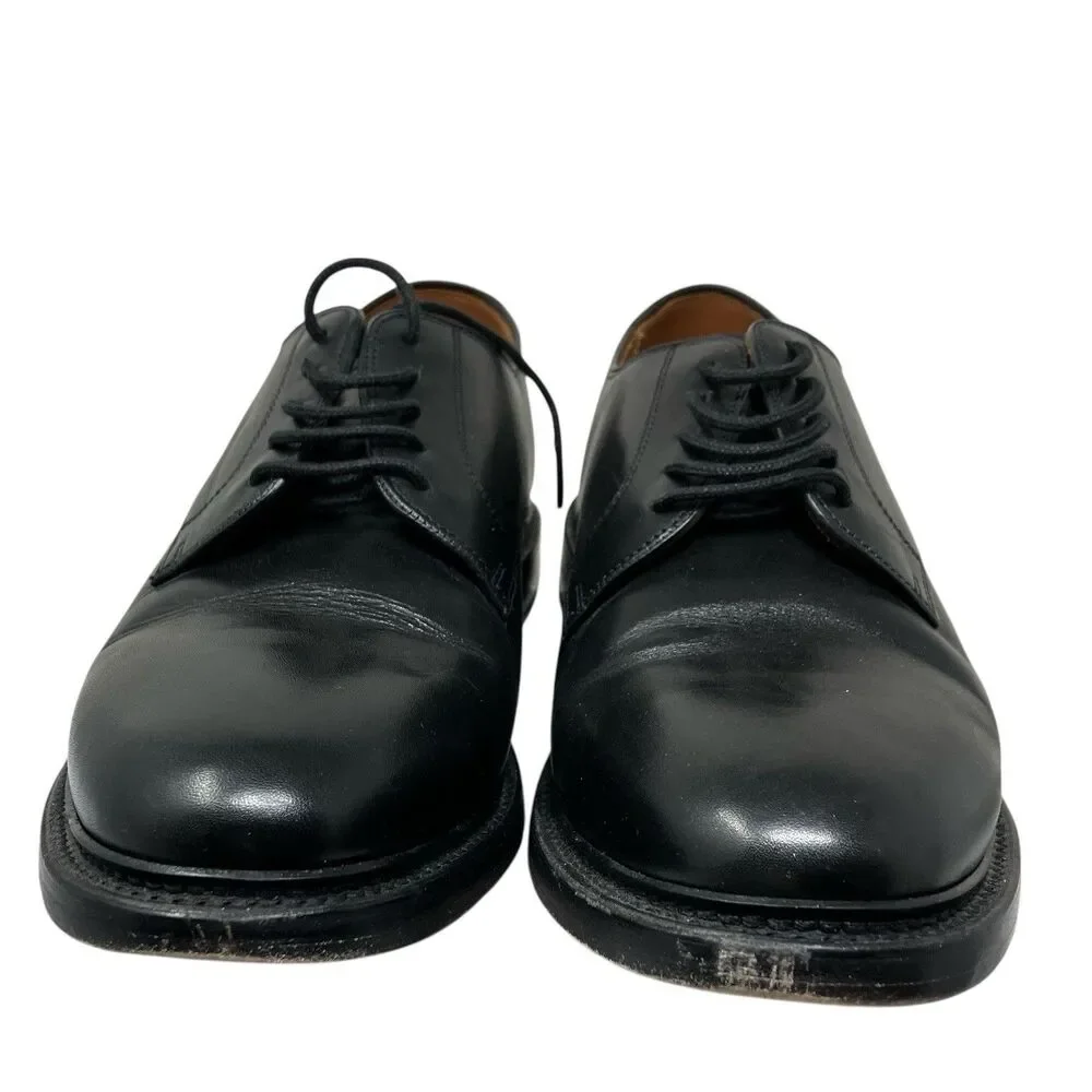 J.Crew Ludlow Mens 11.5 Black Leather Derby Shoes Old‎ Money Preppy Euro Summer